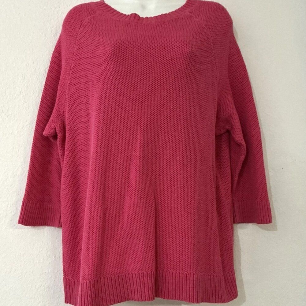 Chaps Pink 100% Cotton Knit Sweater Top Plus Size 2x
